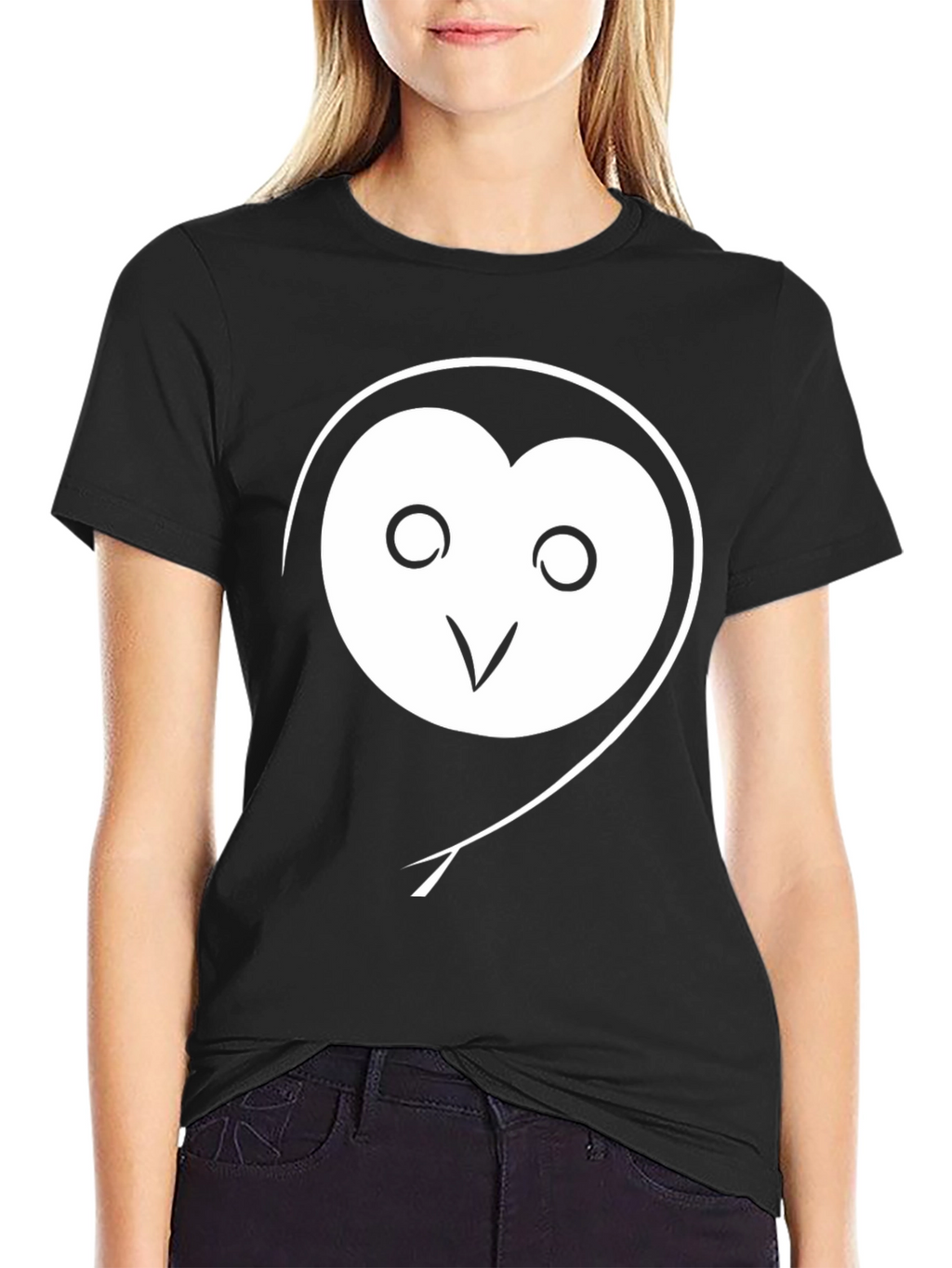 Owl Graphic Tee - Trendy Black T-Shirt