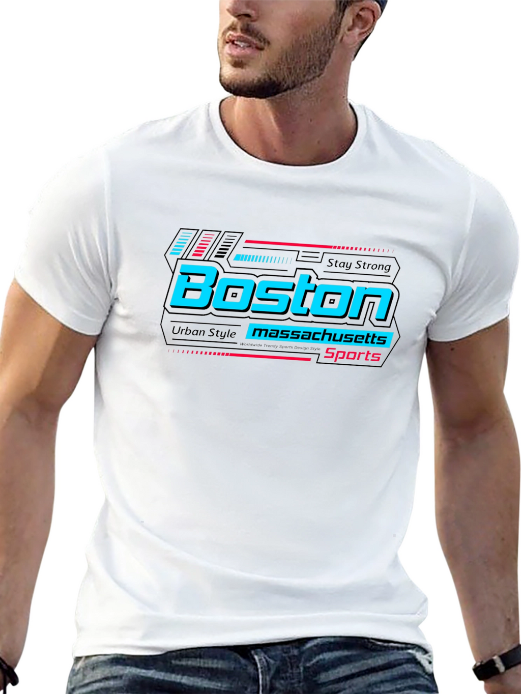 Boston Massachusetts Urban Style Sports T-Shirt
