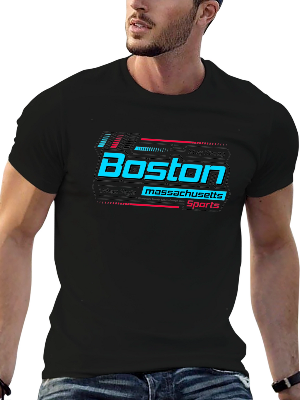 Boston Massachusetts Urban Style Sports T-Shirt