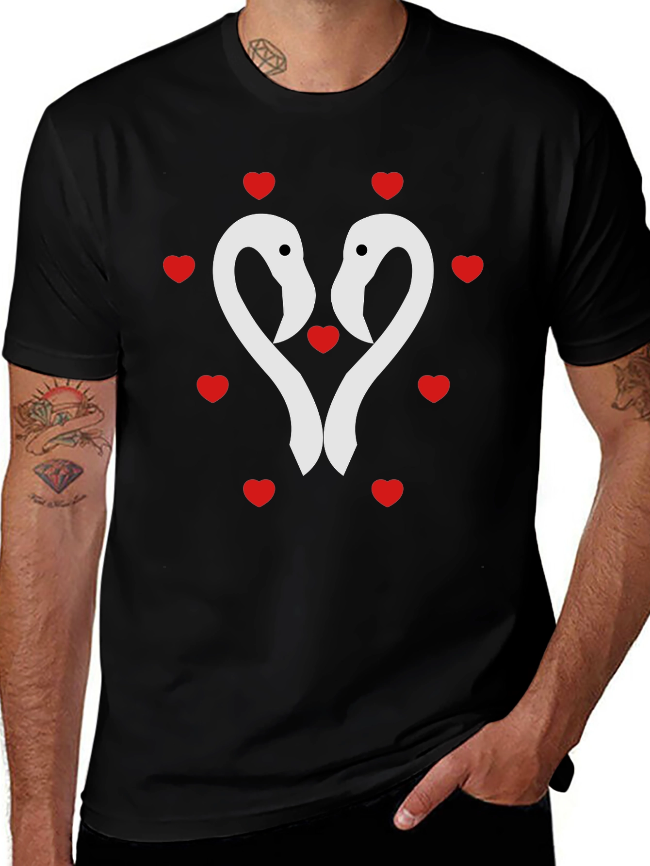 Flamingo Heart Tee - Romantic Valentines Day Shirt