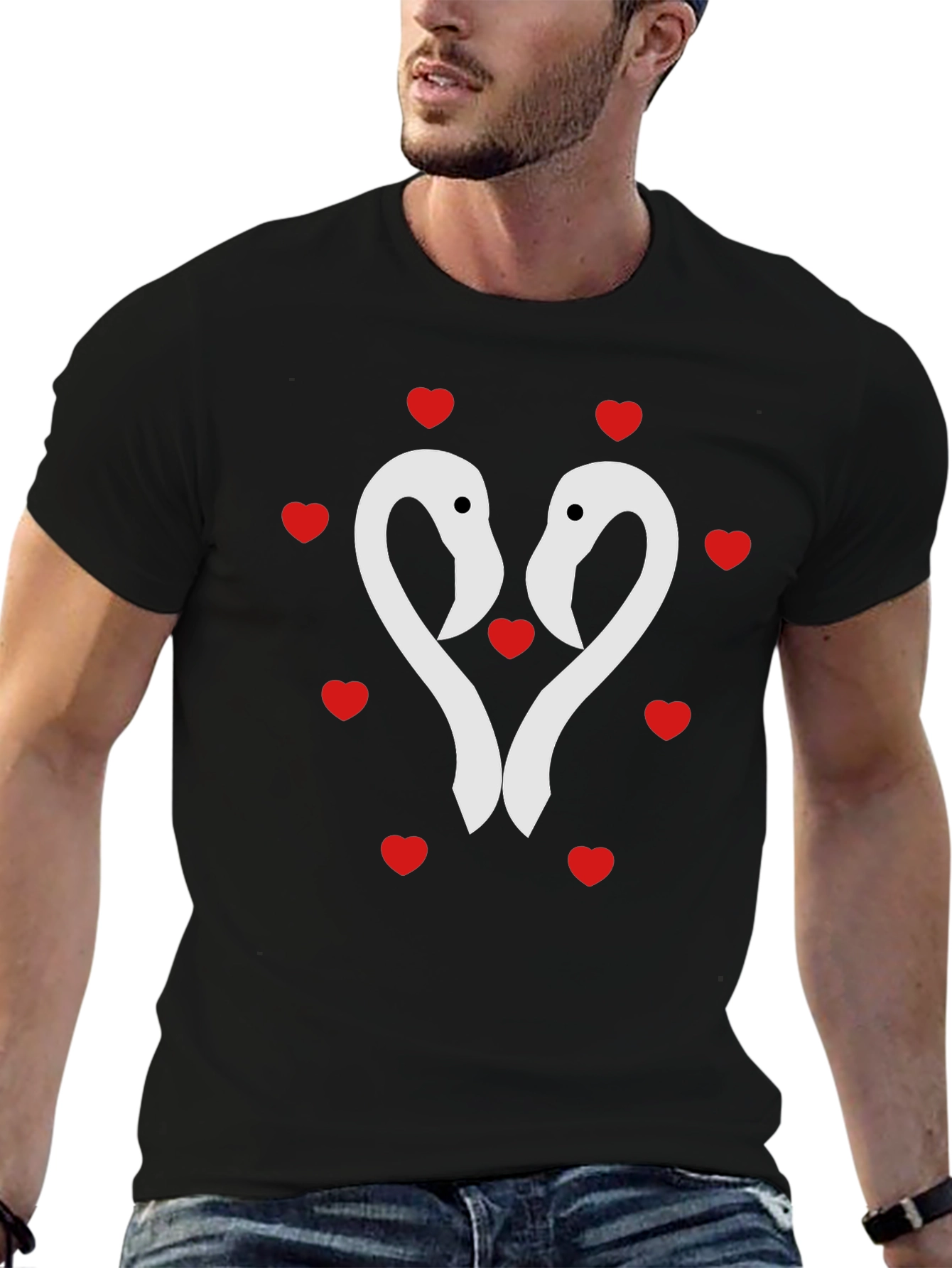 Flamingo Heart Tee - Romantic Valentines Day Shirt