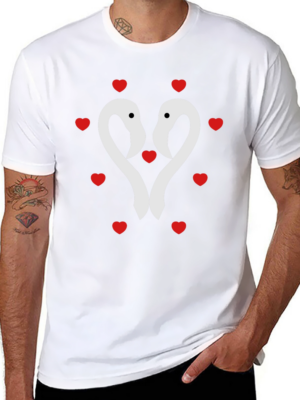 Flamingo Heart Tee - Romantic Valentines Day Shirt