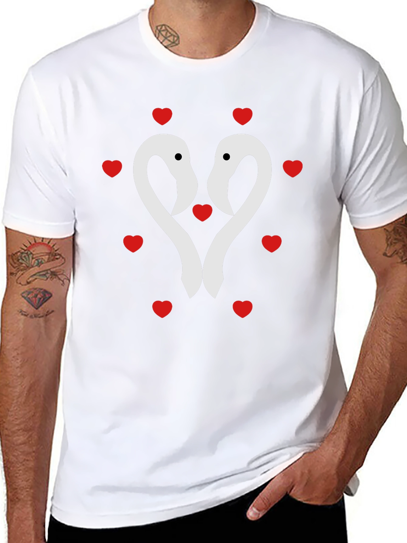 Flamingo Heart Tee - Romantic Valentines Day Shirt