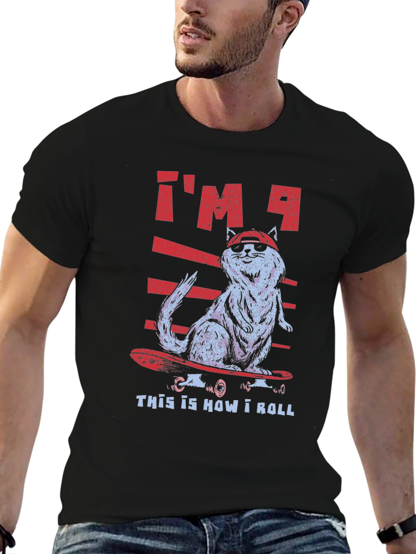 Cat Skateboarder T-Shirt - Cool & Funny