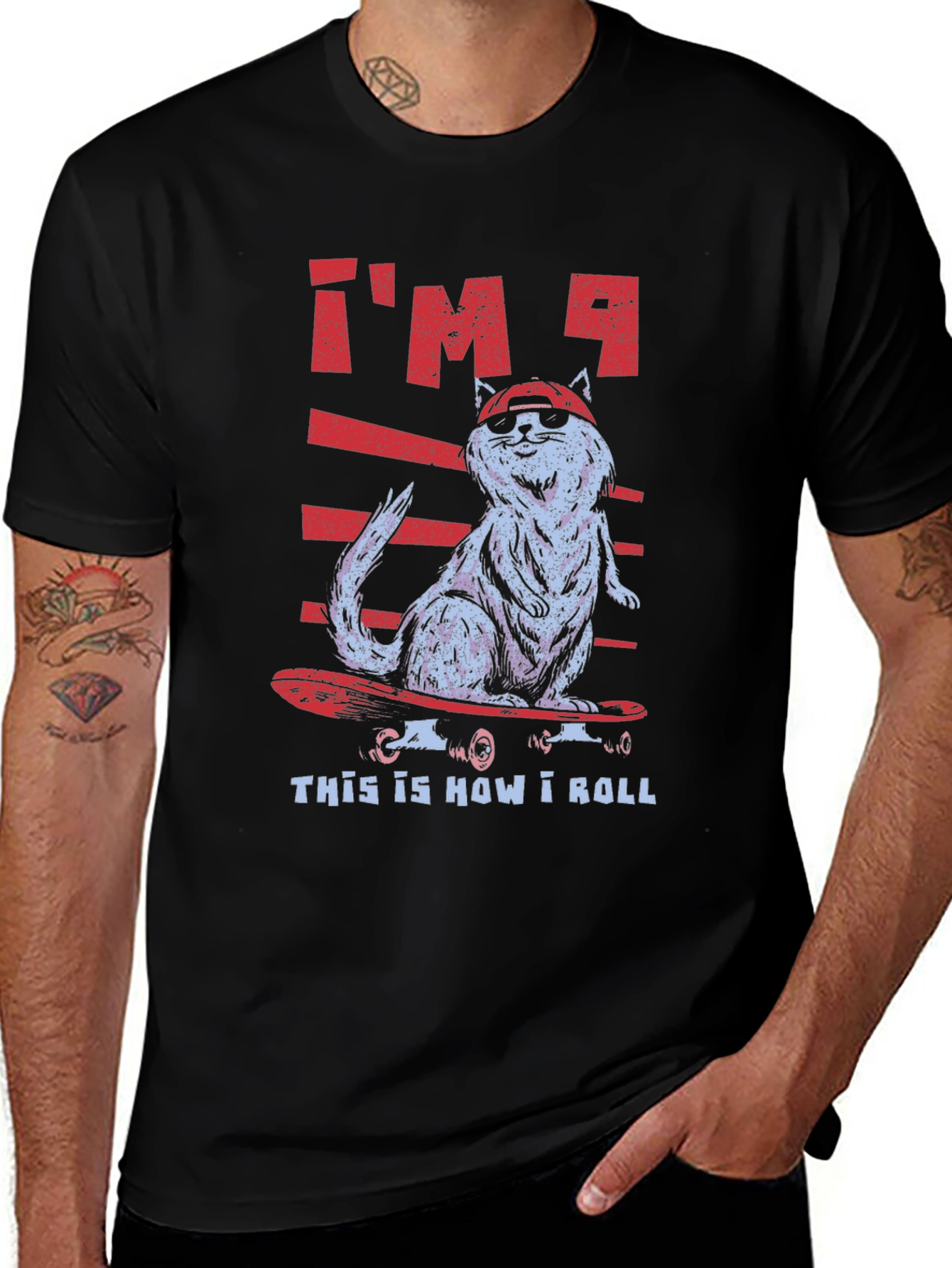 Cat Skateboarder T-Shirt - Cool & Funny