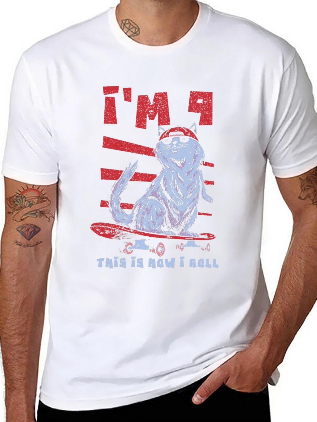 Cat Skateboarder T-Shirt - Cool & Funny