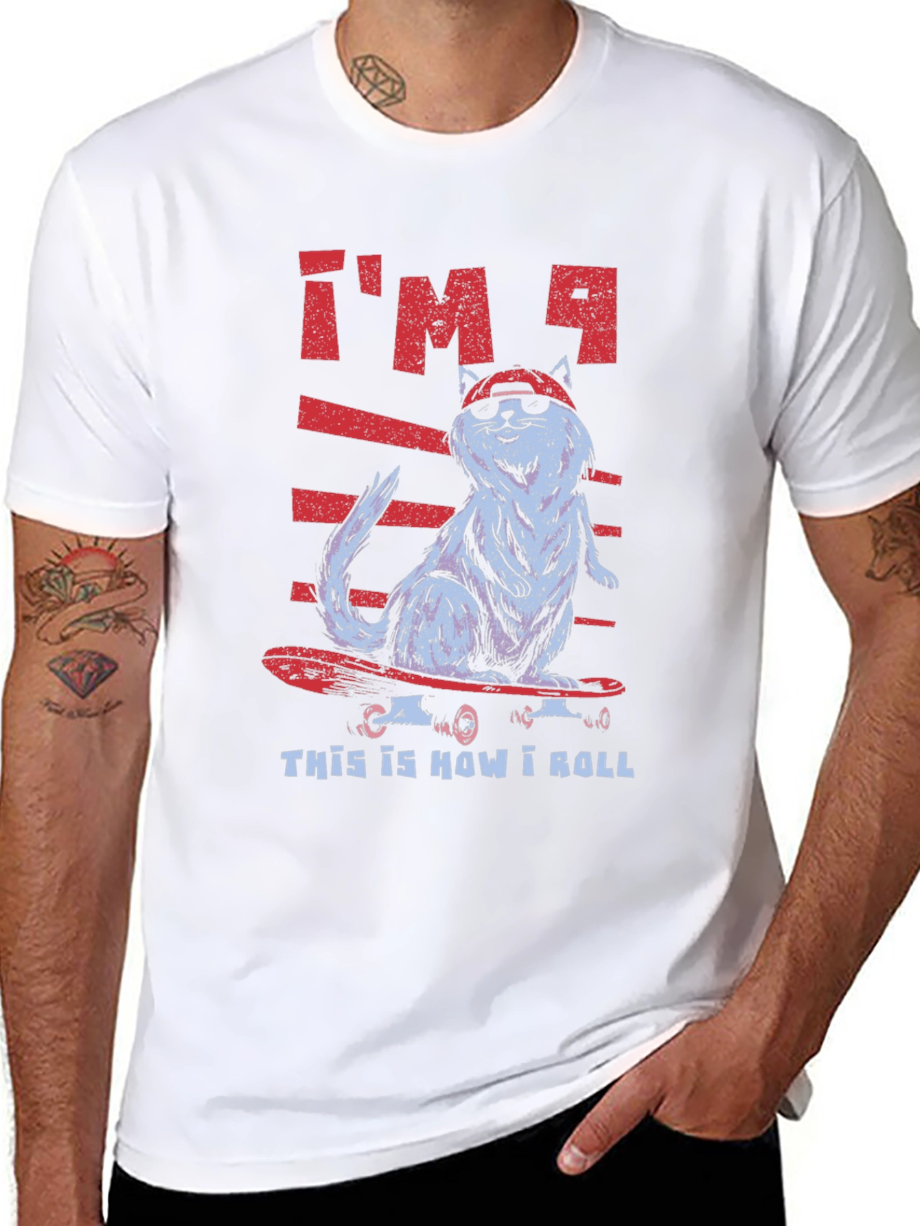 Cat Skateboarder T-Shirt - Cool & Funny