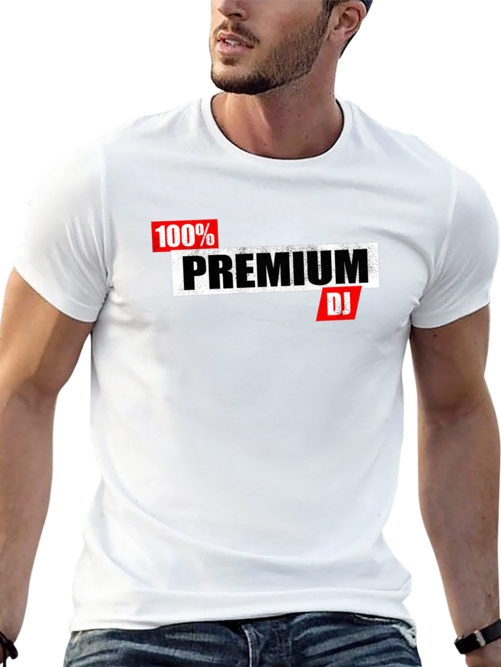 Premium DJ Graphic Tee - Black Cotton Blend