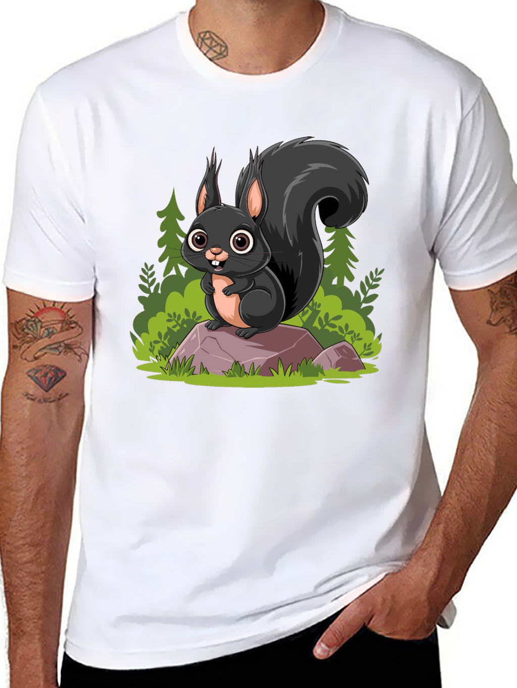 Squirrel Cartoon Graphic Tee