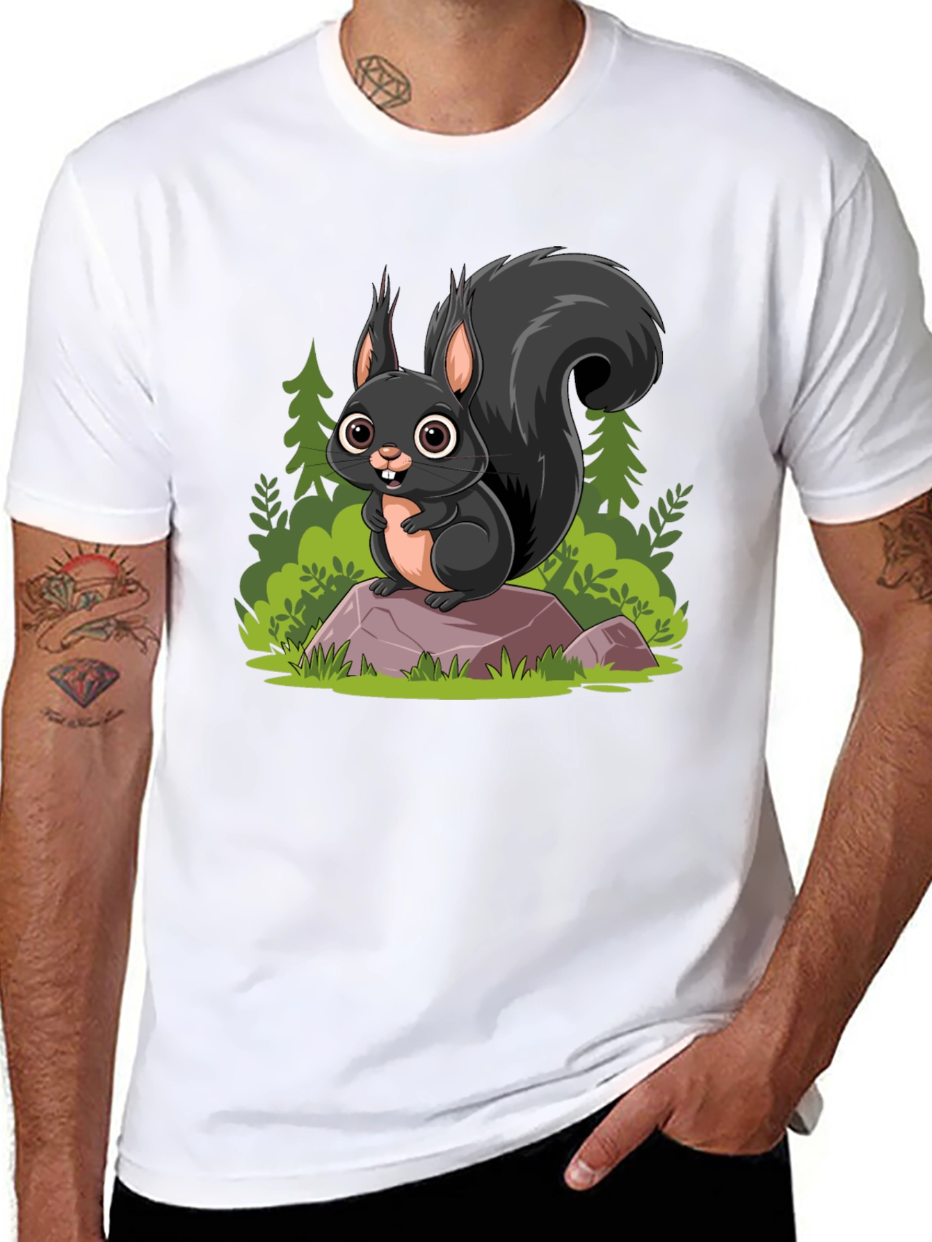 Squirrel Cartoon Graphic Tee