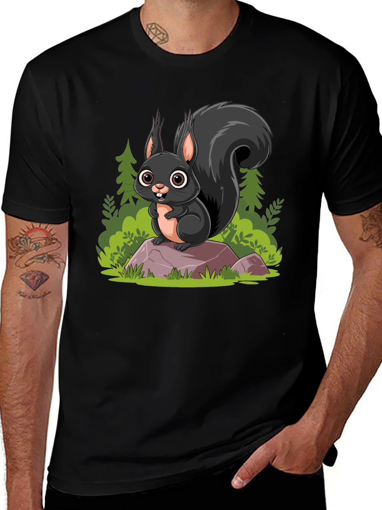Squirrel Cartoon Graphic Tee