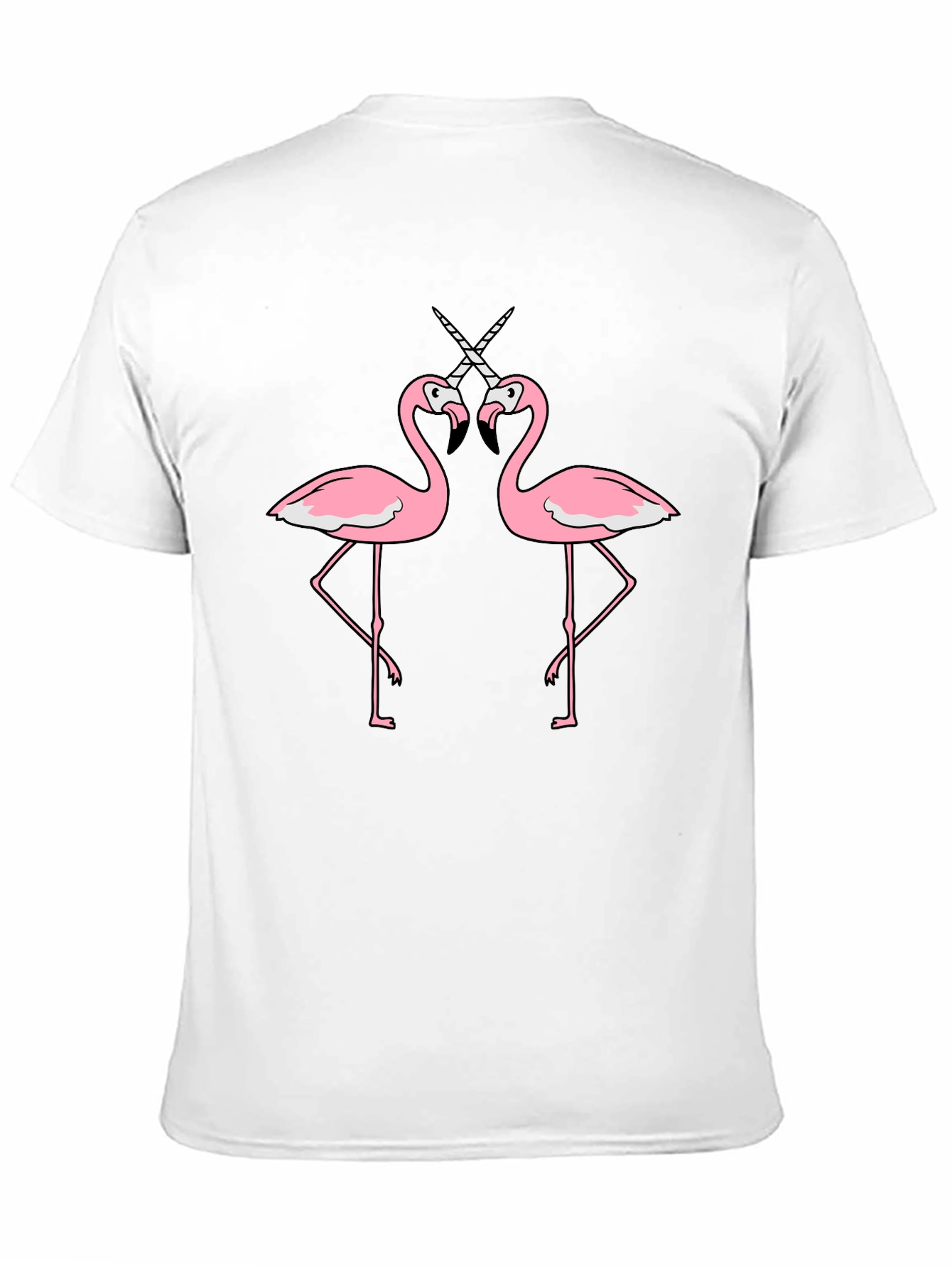 Funny Flamingo Unicorn Horn Graphic Tee