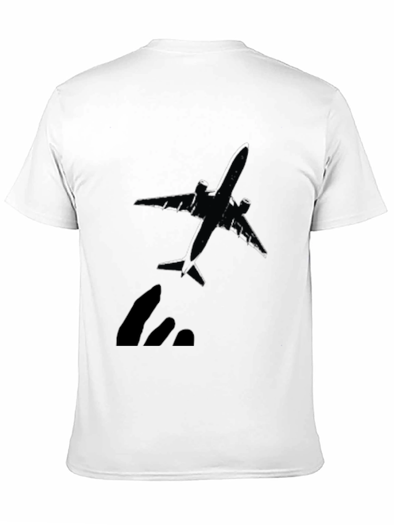 Airplane Graphic T-Shirt - Black Crew Neck Tee