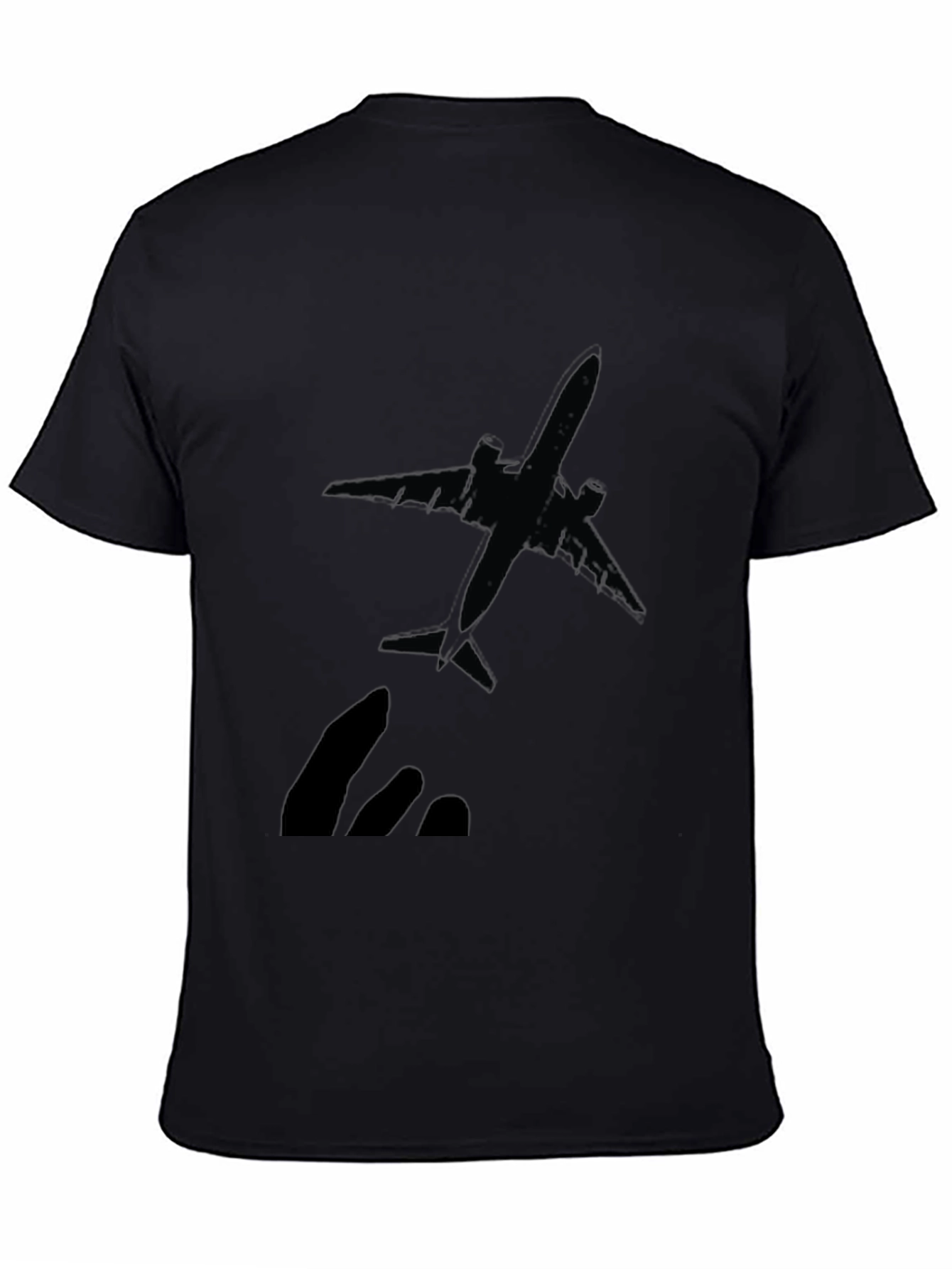 Airplane Graphic T-Shirt - Black Crew Neck Tee