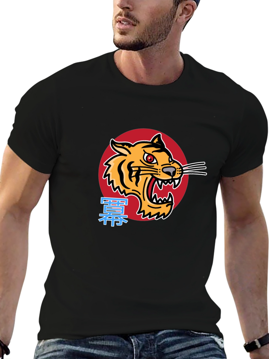 Tiger Graphic Black T-Shirt - Bold & Stylish Design
