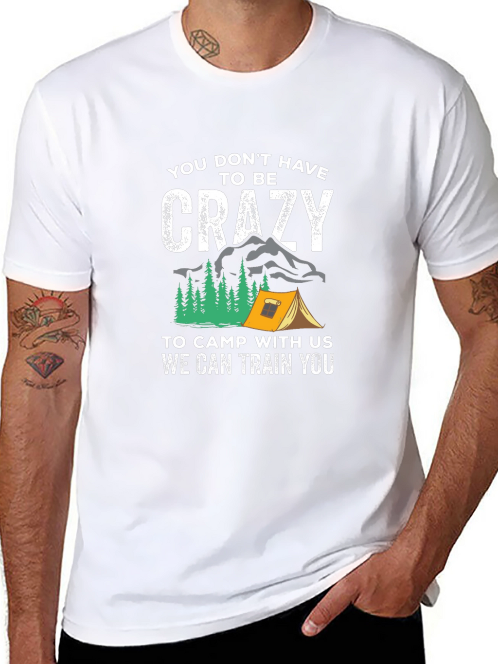 Crazy Camping T-Shirt - Train with Us!