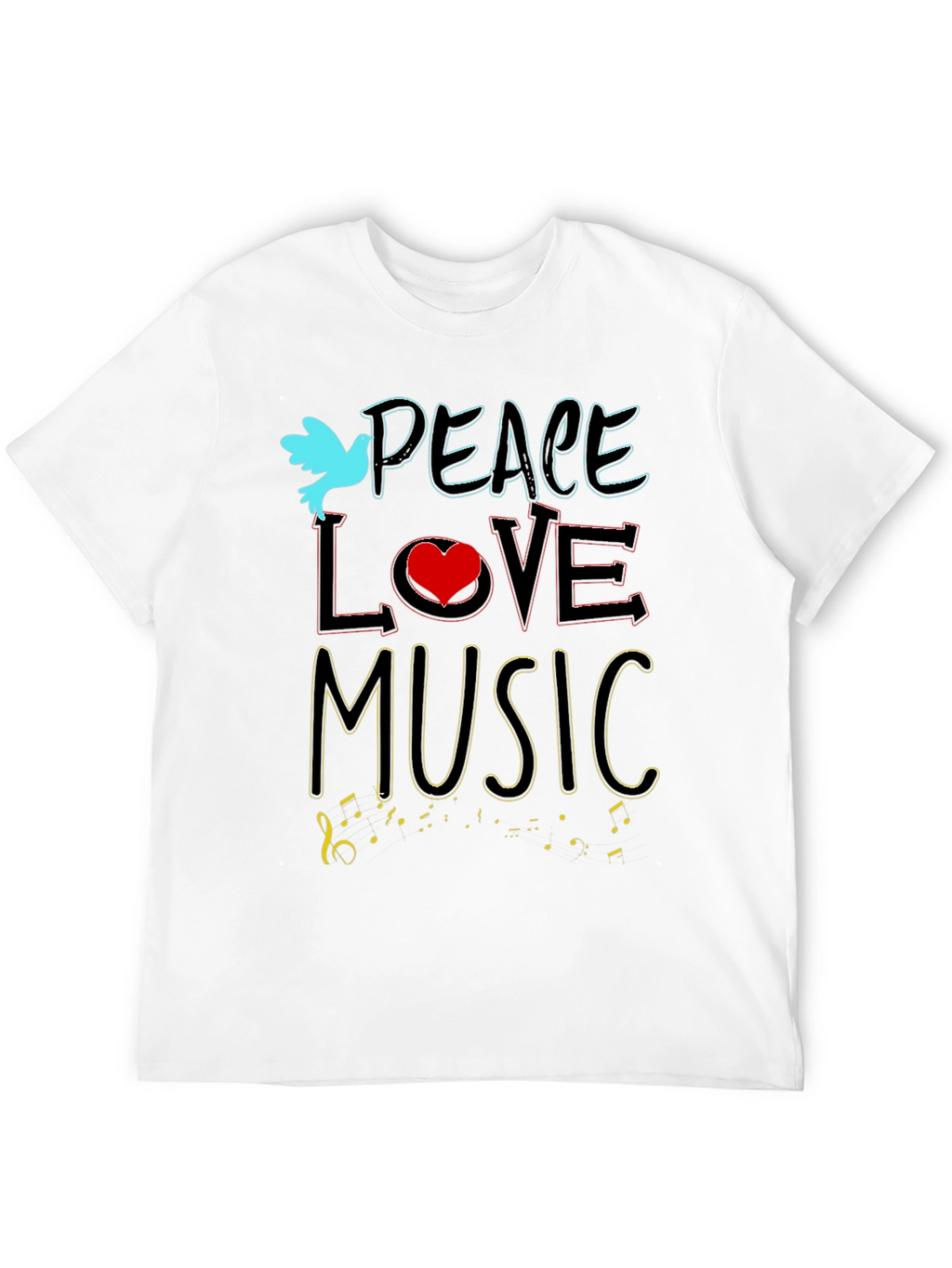 Peace Love Music T-Shirt - Stylish Graphic Tee