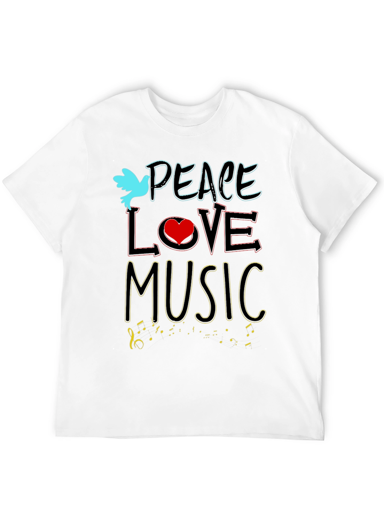 Peace Love Music T-Shirt - Stylish Graphic Tee