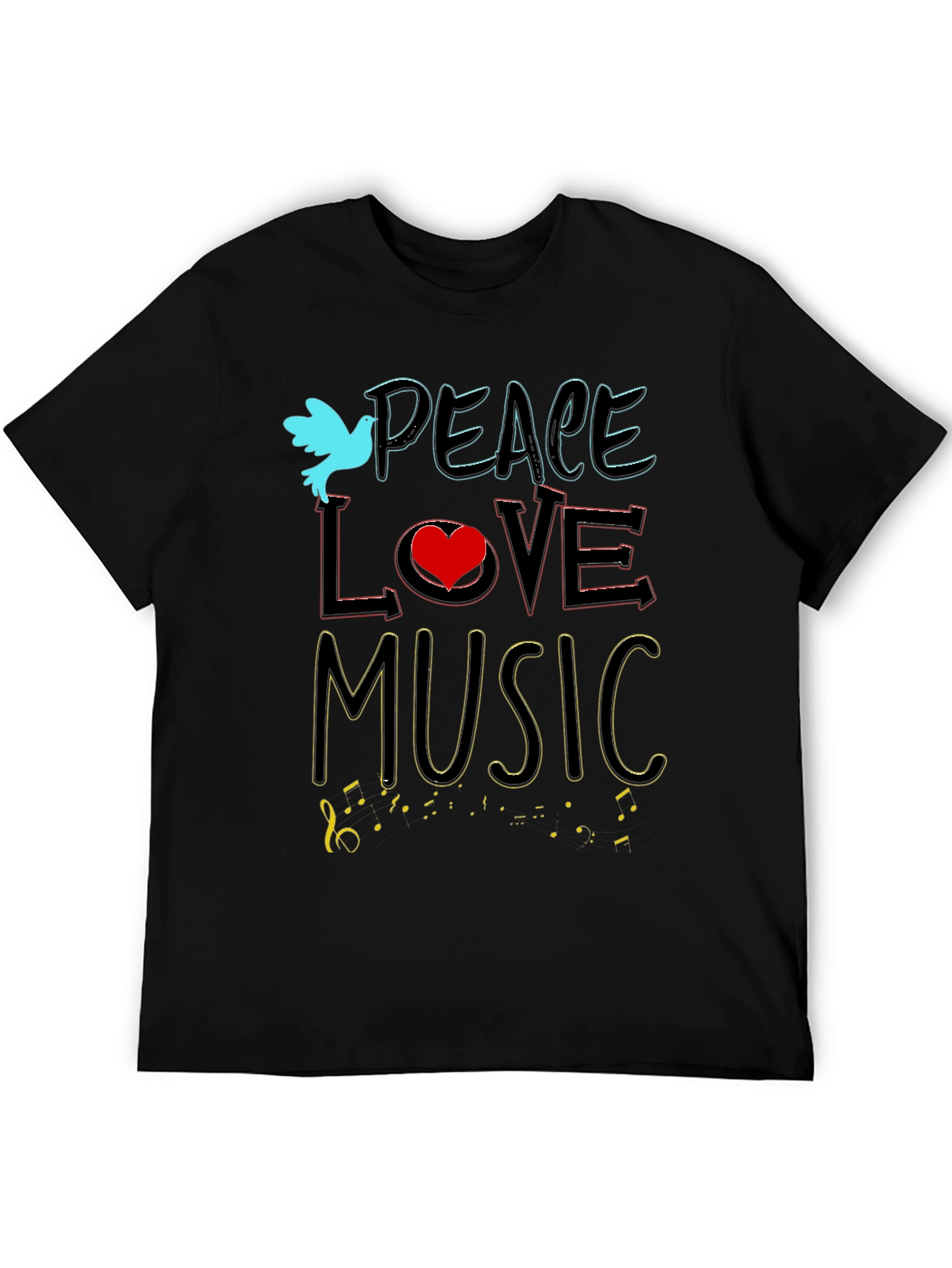 Peace Love Music T-Shirt - Stylish Graphic Tee