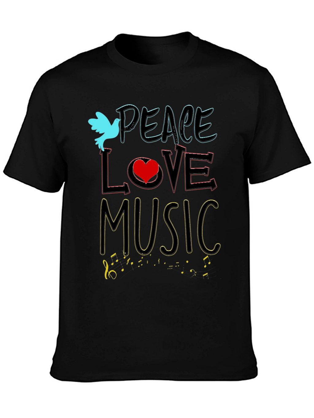Peace Love Music T-Shirt - Stylish Graphic Tee
