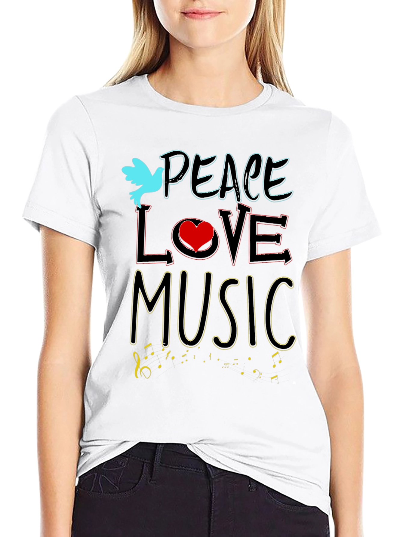 Peace Love Music T-Shirt - Stylish Graphic Tee