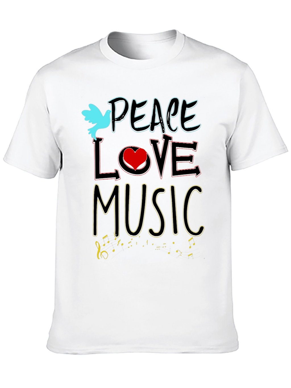 Peace Love Music T-Shirt - Stylish Graphic Tee