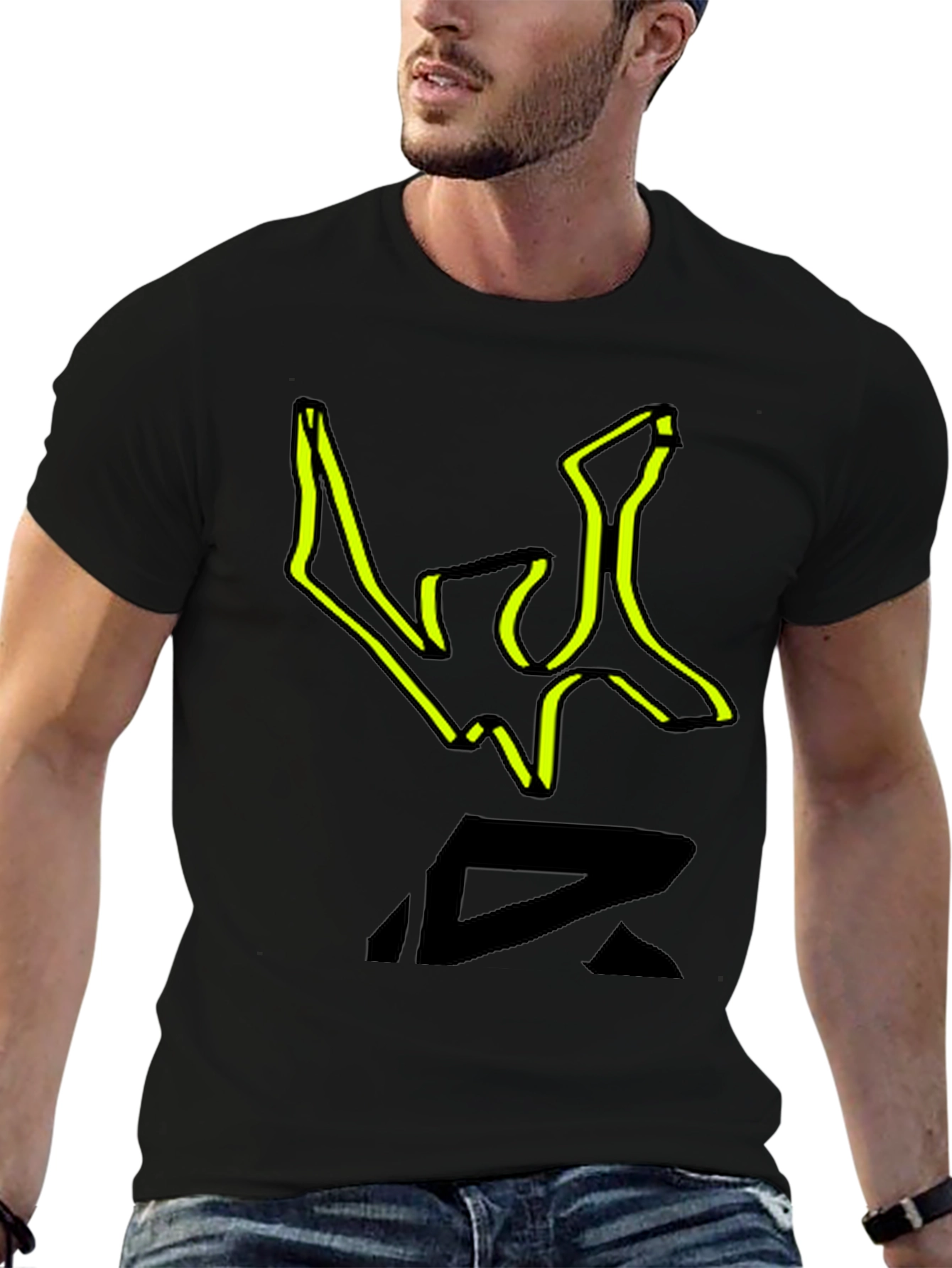 Edgy Graphic Print Black T-Shirt