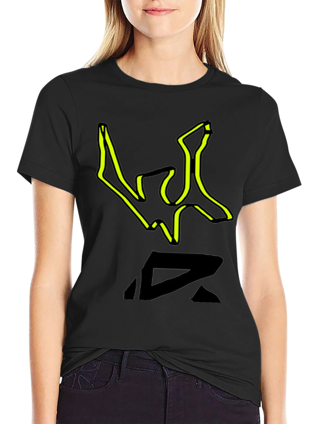Edgy Graphic Print Black T-Shirt