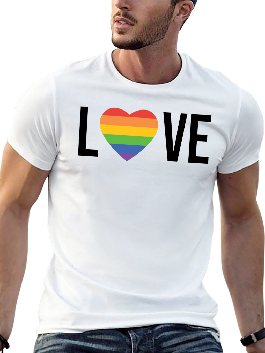 Love Wins Pride T-Shirt - Rainbow Heart LGBT Tee
