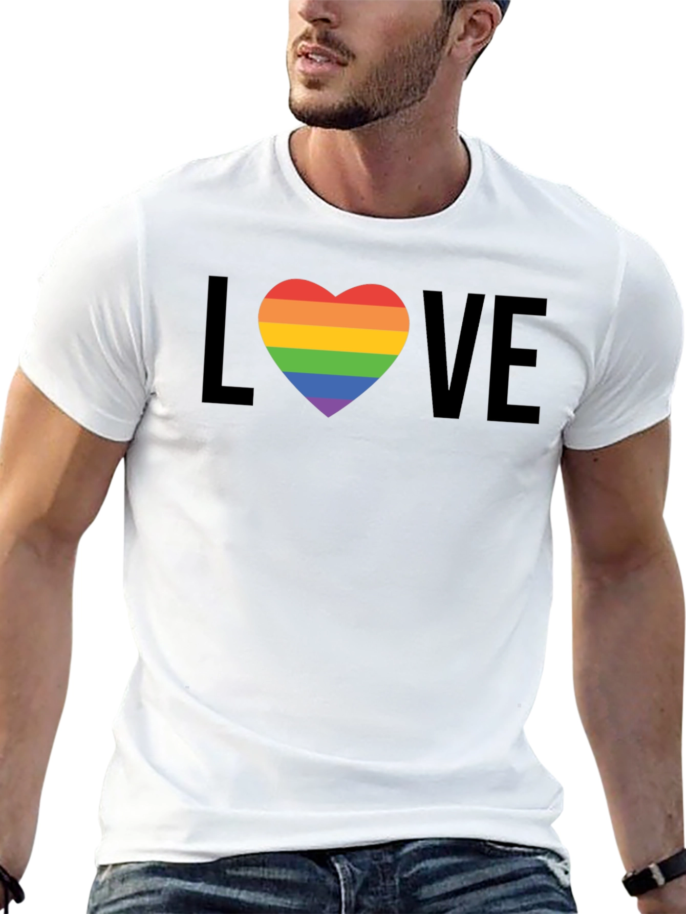 Love Wins Pride T-Shirt - Rainbow Heart LGBT Tee