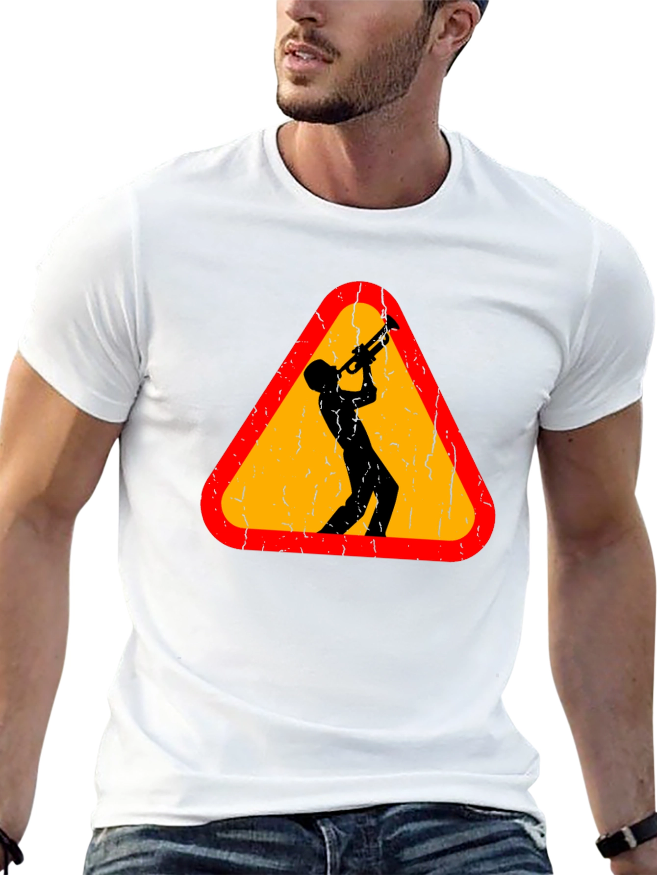 Jazz Musician Warning Sign Graphic Tee
