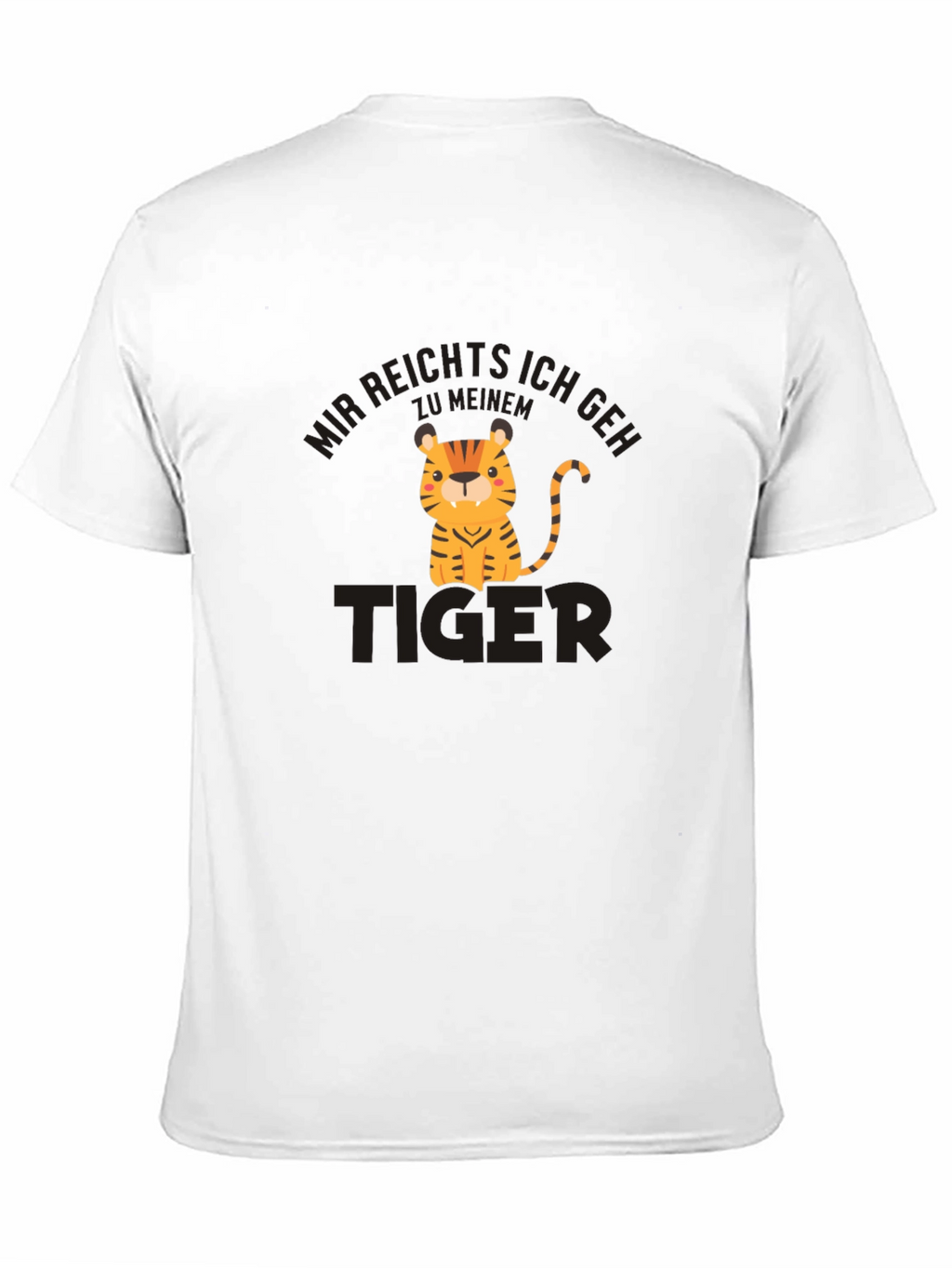 Cartoon Tiger Graphic Black T-Shirt
