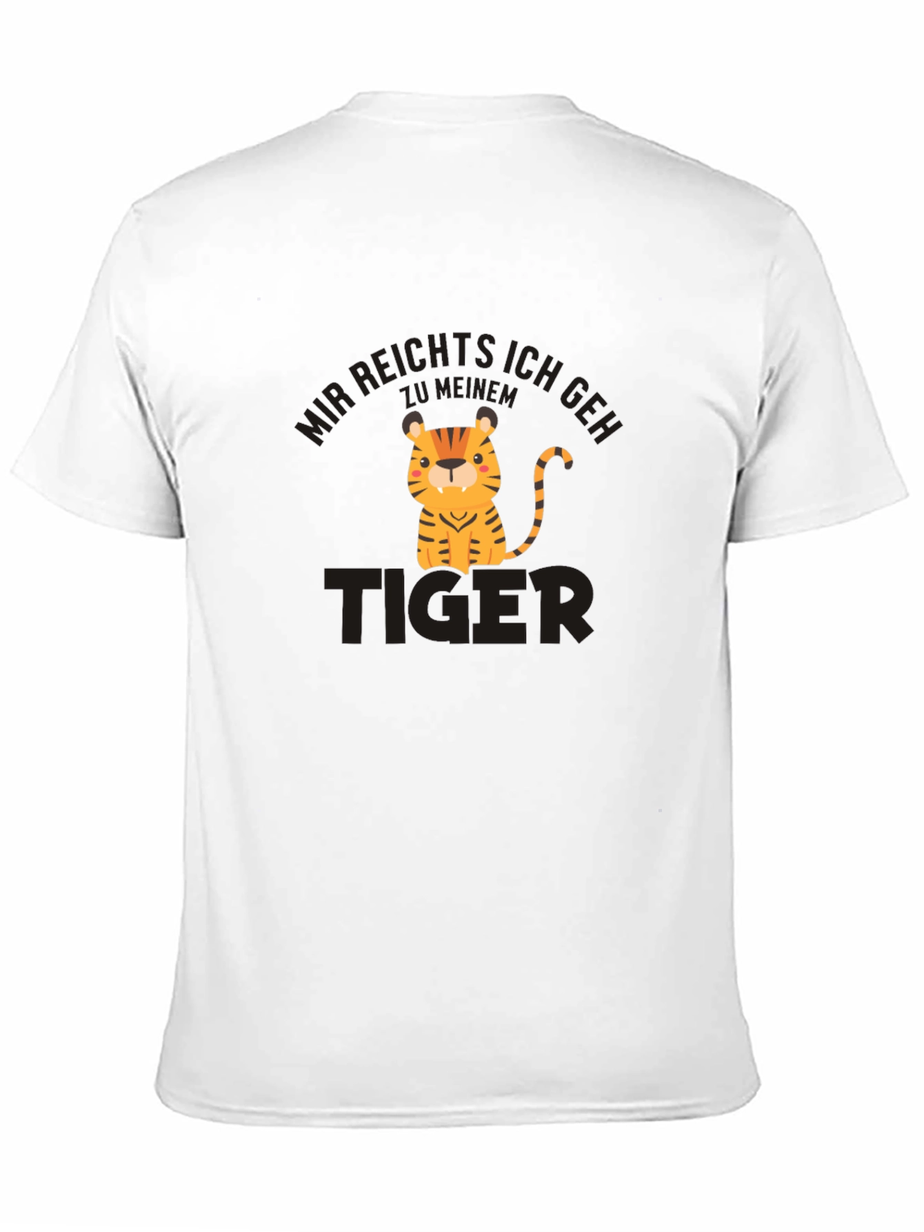 Cartoon Tiger Graphic Black T-Shirt