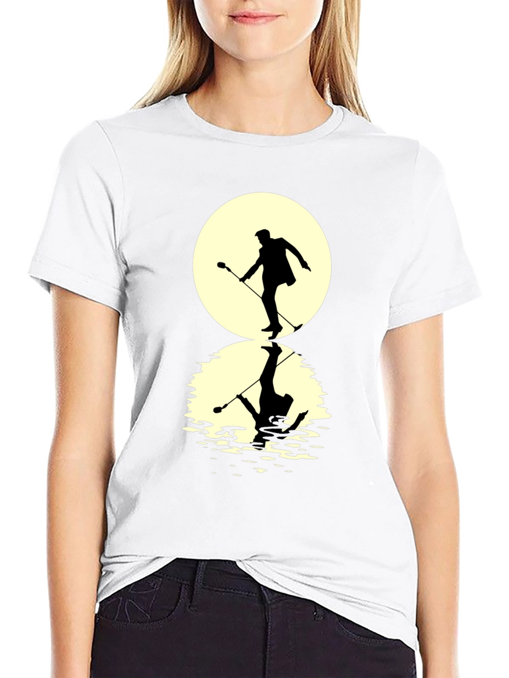 Moonlight Golfer T-Shirt - Unique Silhouette Design