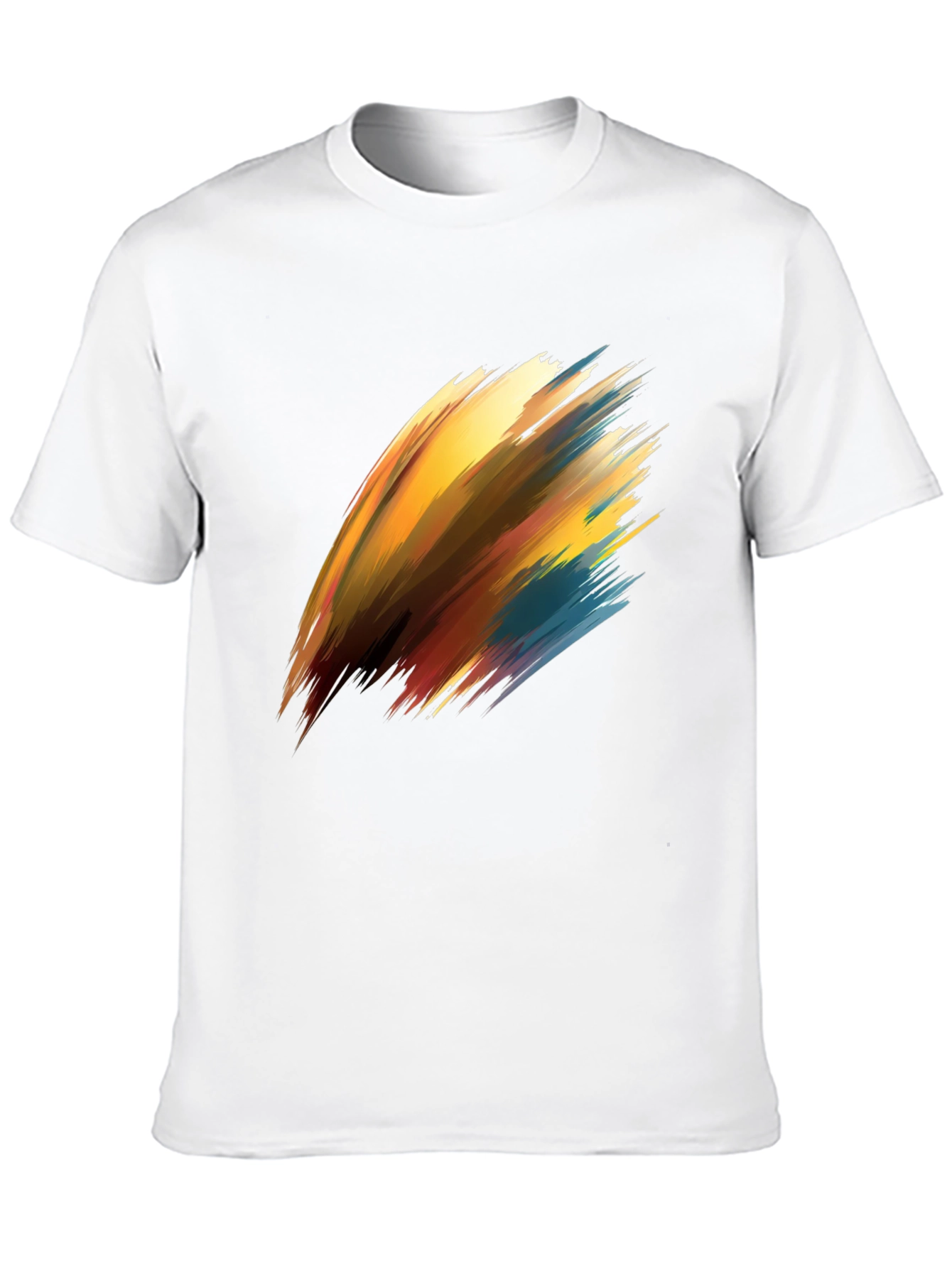 Abstract Brush Stroke Graphic Black T-Shirt