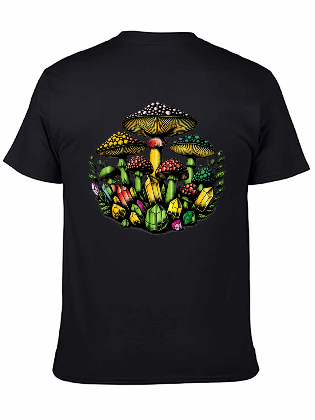 Mushroom and Crystal Graphic T-Shirt