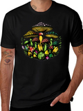 Mushroom and Crystal Graphic T-Shirt