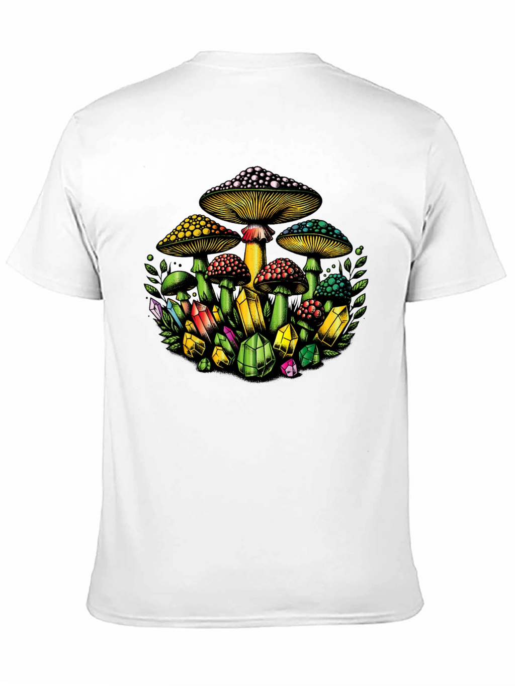 Mushroom and Crystal Graphic T-Shirt