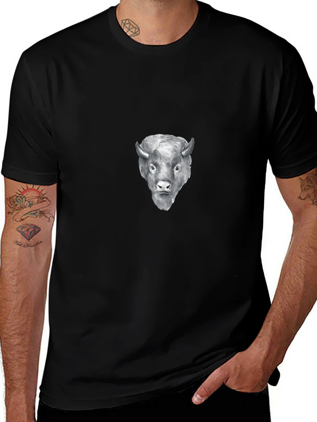 Black Bison Graphic Tee - Stylish Comfort