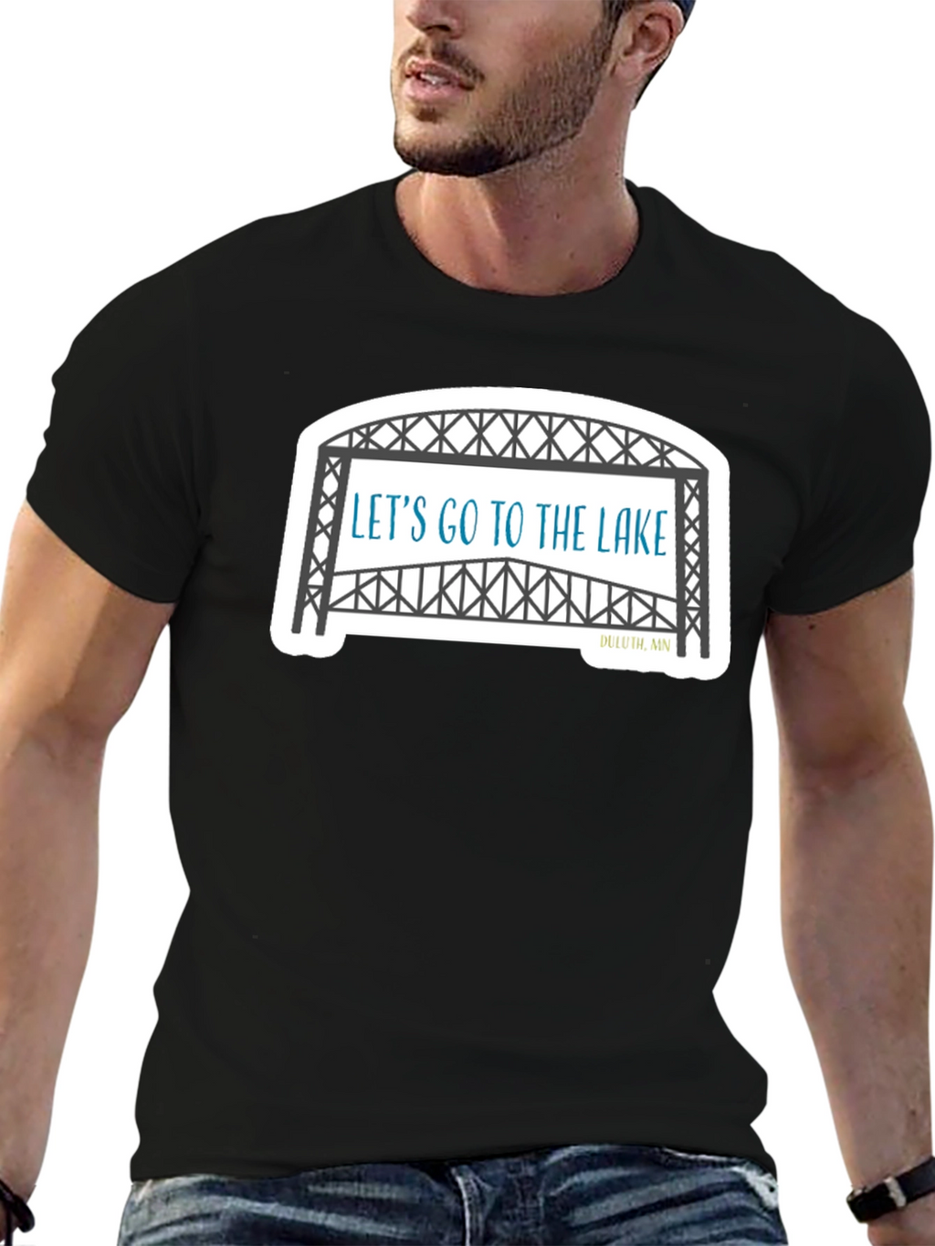 Lets Go To The Lake Black T-Shirt