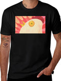 Surreal Chicken Graphic Tee - Black Crew Neck