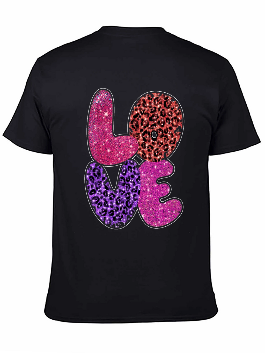 LOVE Graphic Tee - Stylish Leopard Print Valentines T-Shirt