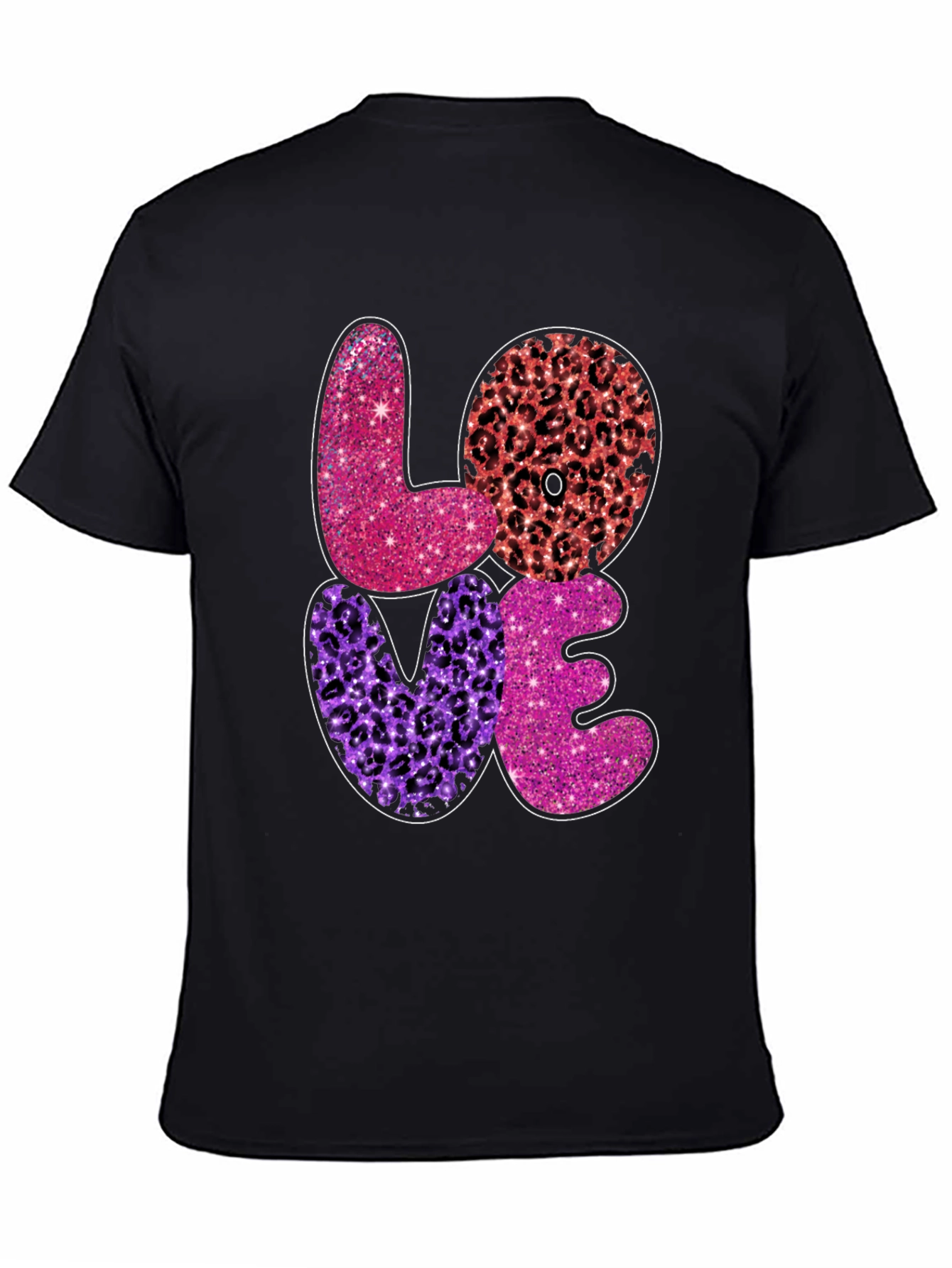 LOVE Graphic Tee - Stylish Leopard Print Valentines T-Shirt