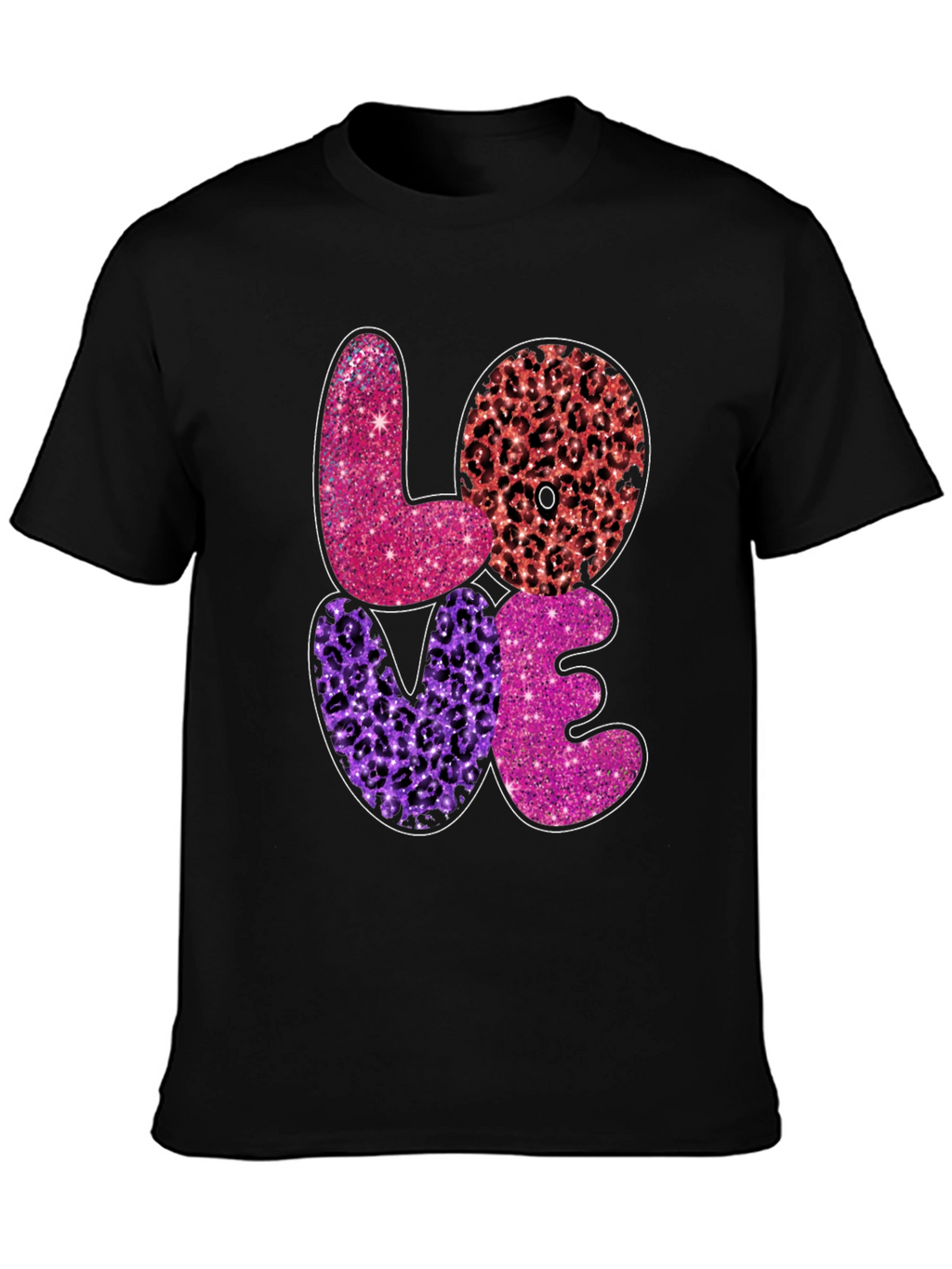 LOVE Graphic Tee - Stylish Leopard Print Valentines T-Shirt