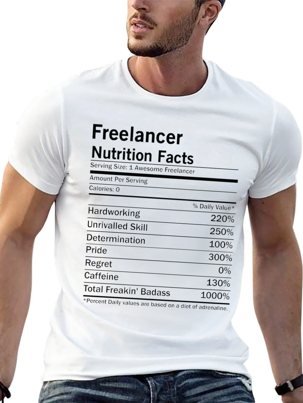 Freelancer Nutrition Facts Black T-Shirt