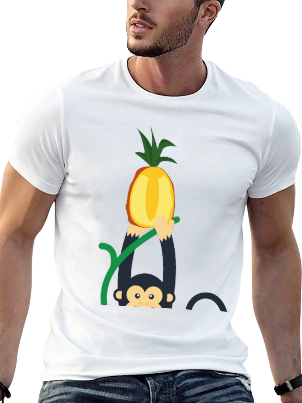 Monkey Pineapple T-Shirt - Fun Graphic Tee