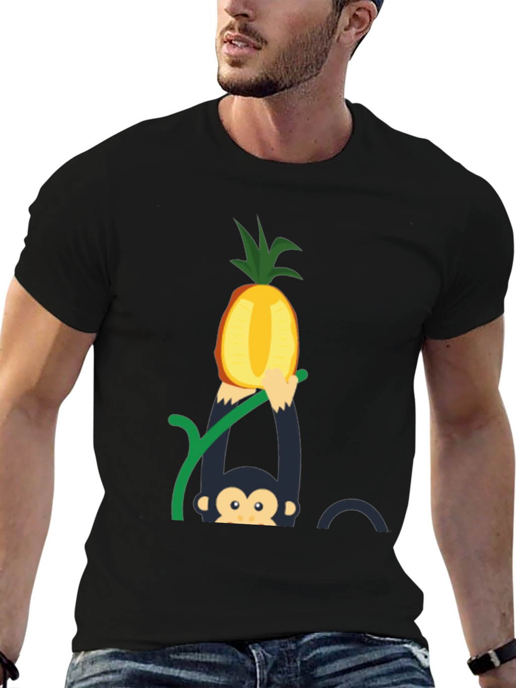 Monkey Pineapple T-Shirt - Fun Graphic Tee