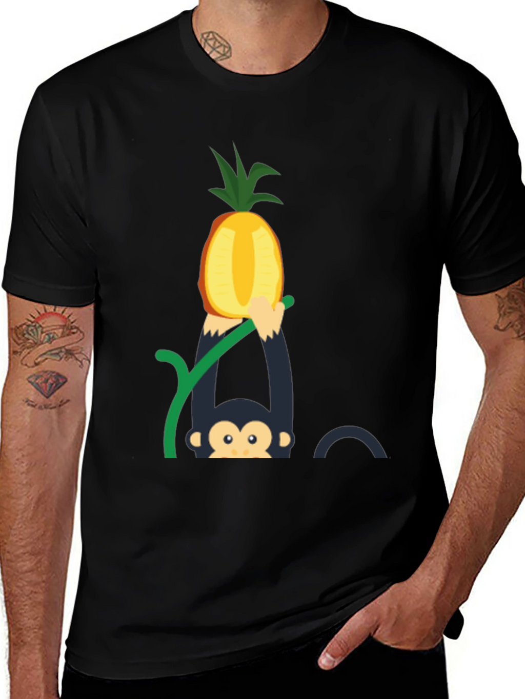 Monkey Pineapple T-Shirt - Fun Graphic Tee