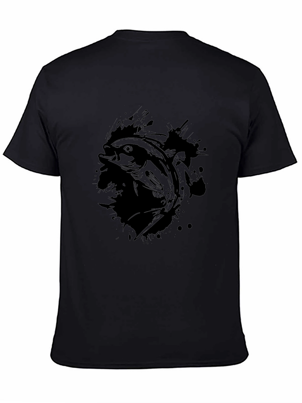 Mens Black Fish Graphic T-Shirt