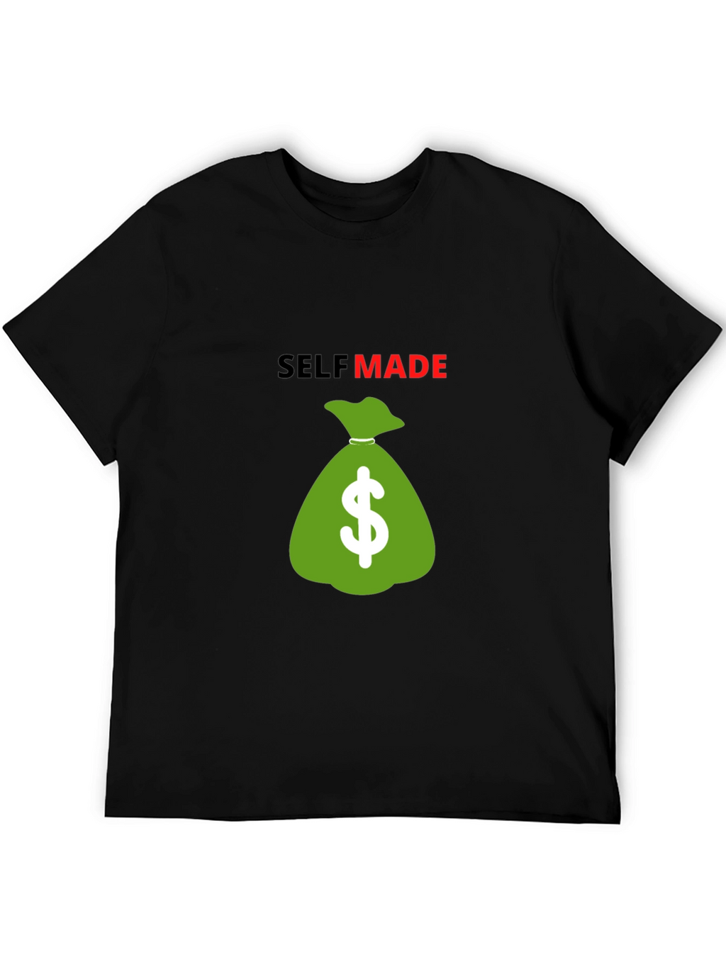 Self Made Money Bag T-Shirt - Black Cotton Blend